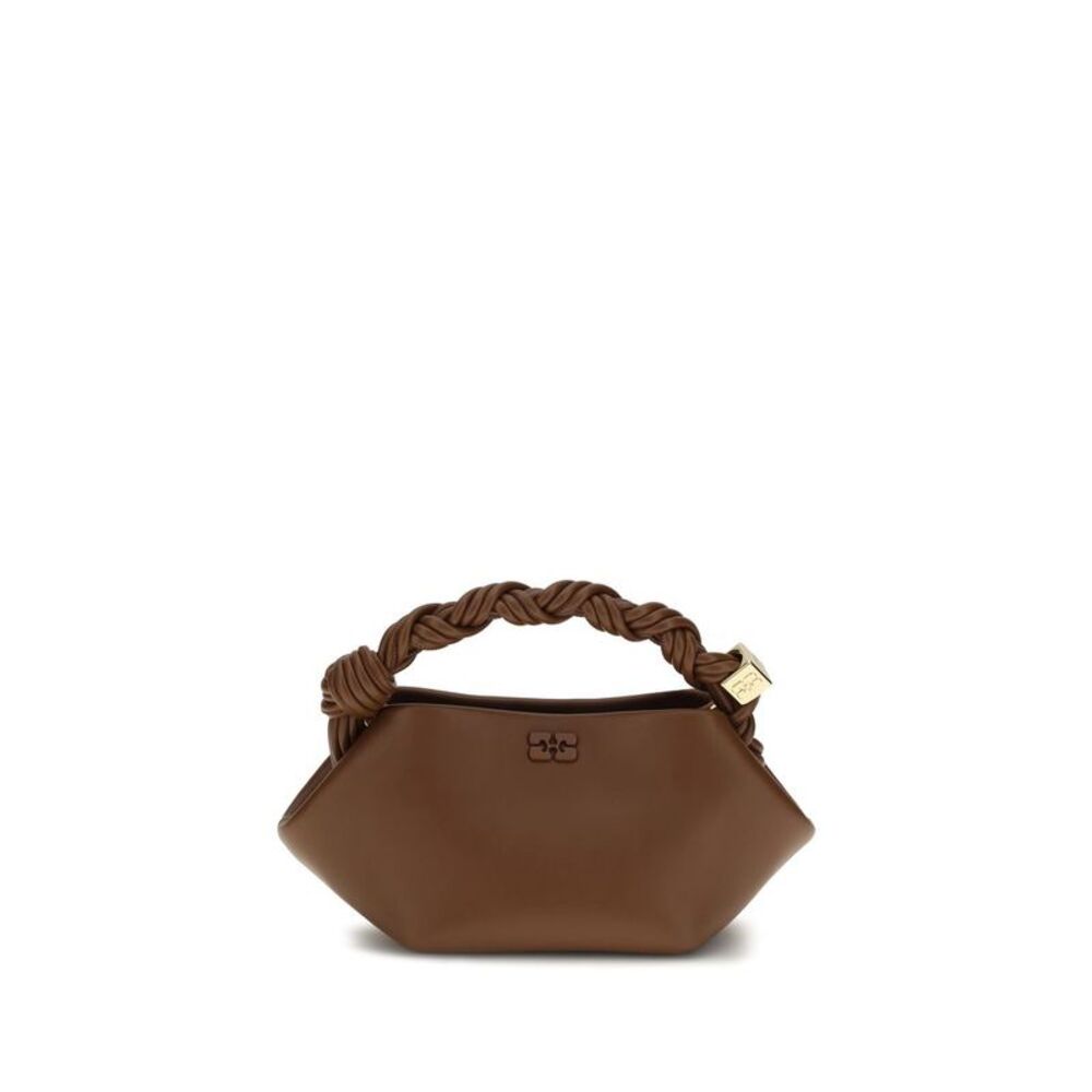Ganni Brown Recycled Leather Shoulder Women's Bag